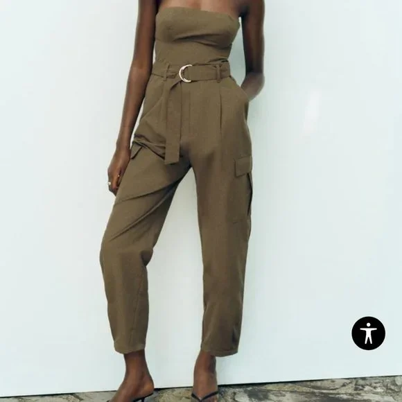ZARA - Olive Jumpsuit | Worn once, new! - Picture 4 of 5